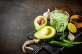 Guacamole with rye toasts Royalty Free Stock Photo