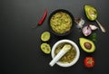 Guacamole sauce ingredients Royalty Free Stock Photo