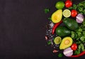 Guacamole sauce ingredients Royalty Free Stock Photo