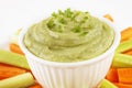 Guacamole with Carrot and Celery Sticks Royalty Free Stock Photo