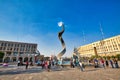 Guadalajara, Jalisco, Mexico-14 April, 2018: Guadalajara Plaza Tapatia and famous Quetzalcoatl sculpture and fountain