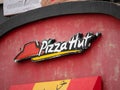 Guadalajara, Jalisco Mexico - December 13, 2023: Logo of the Pizza Hut fast food restaurant in the city of Guadalajara, Mexico Royalty Free Stock Photo