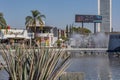 Guadalajara, Jalisco Mexico. January 8, 2023. Cityscape seen through Glorieta Minerva fountain