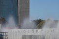 Guadalajara, Jalisco Mexico. January 8, 2023, Wall with inscription: To Glory at Glorieta Minerva fountain