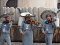Guadalajara Jalisco, Mexico - July 14, 2021: traditional mariachi music group playing in the center of the city of guadalajara