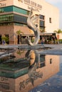 Guadalajara, Jalisco / Mexico - May 26, 2021: Sculpture of a snake in the Plaza TapatÃÂ­a representing the immolation of the