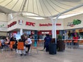 Guadalajara Jalisco, Mexico - November 1, 2023: people eating at the KFC fast food chain in Guadalajara Mexico