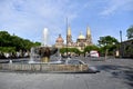 Liberation Square, Fountain and Guadalajara Cathedral Royalty Free Stock Photo