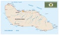 Guadalcanal Island map with flag