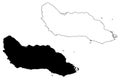 Guadalcanal Province Provinces of Solomon Islands, Solomon Islands, island map vector illustration, scribble sketch Guadalcanal