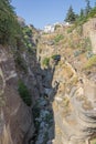 The Guadalevin gorge between the new and the old bridge Royalty Free Stock Photo