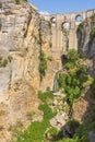 The Guadalevin gorge with the Puente Nuevo or New Bridge Royalty Free Stock Photo