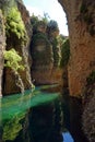 Guadalevin gorge from water mine of Ronda in Andalusia, Spain Royalty Free Stock Photo