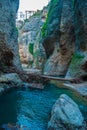 Guadalevin River under The old Bridge of Ronda City, Spain