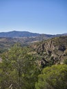 A view of the Guadalhorce Valley from the footpath on the Sendero el Santo route within the mountains of Andalucia.