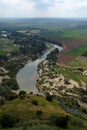 Guadalquivir river seen from the tower of Almodovar Del Rio castle in Spain