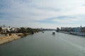 Guadalquivir river in Sevilla city Spain andalucia