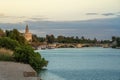 Guadalquivir River with Torre del Oro (Golden Tower) and San Telmo Bridge - Seville, Andalusia, Spain Royalty Free Stock Photo
