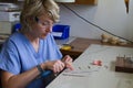 Guadalupe, Ecuador / May 27, 2014: Dental technician works on de