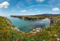 Guadamia beach (or Aguamia) rocky coast summer scenery. Asturias, Spain Royalty Free Stock Photo