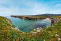 Guadamia beach (or Aguamia) rocky coast summer scenery. Asturias, Spain Royalty Free Stock Photo