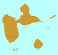 Guadeloupe archipelago map - cdr format