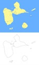 Guadeloupe archipelago map - cdr format