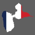 Guadeloupe Departments of France vector illustration flag and map logo design concept detailed