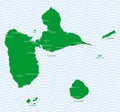 Guadeloupe archipelago map - cdr format