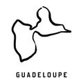 Guadeloupe island simple outline vector map