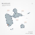 Guadeloupe infographic map vector illustration.