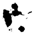 Guadeloupe map silhouette vector illustration Royalty Free Stock Photo