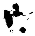 Guadeloupe map silhouette vector isolated Royalty Free Stock Photo