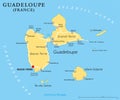 Guadeloupe Political Map Royalty Free Stock Photo