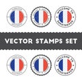 Guadeloupian flag rubber stamps set.