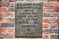 GUADUAS, COLOMBIA - JANUARY 12, 2024: Plaque at the historical Mayors office in Guaduas with Galans Oath. Text says In the name of Royalty Free Stock Photo