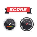 Guage icon. Credit score indicators and gauges vector set. Score