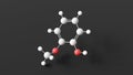 guaiacol molecule, molecular structure, phenolic compound, ball and stick 3d model, structural chemical formula with colored atoms