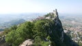 Guaita tower in the fortifications of San Marino on Monte Titano