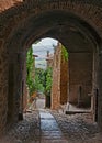 Gualdo Cattaneo, Perugia, Umbria, Italy: ancient alley in the old town Royalty Free Stock Photo