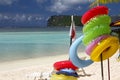 Guam Beach Lifebuoys Royalty Free Stock Photo