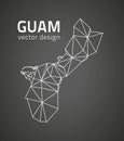 Guam black triangle vector mosaic outline map