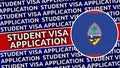 Guam Circular Flag with Student Visa Application Titles