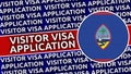 Guam Circular Flag with Visitor Visa Application Titles Royalty Free Stock Photo