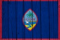 Guam Flag Over Wood Planks