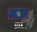 Guam flag, vector sketch hand drawn illustration on dark grunge background