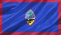 Guam flag waving with the wind, 3D illustration.