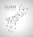 Guam vector dot grey outline triangle perspective modern map