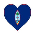 Guam Heart Shape Flag. Love Guam. Visit Guam . Vector Illustration Graphic