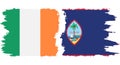 Guam and Ireland grunge flags connection vector